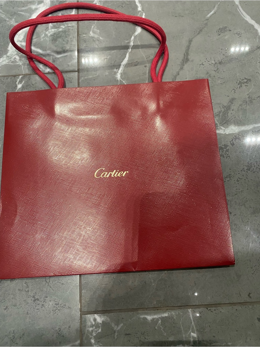 Cartier Red Tote with Gold Logo